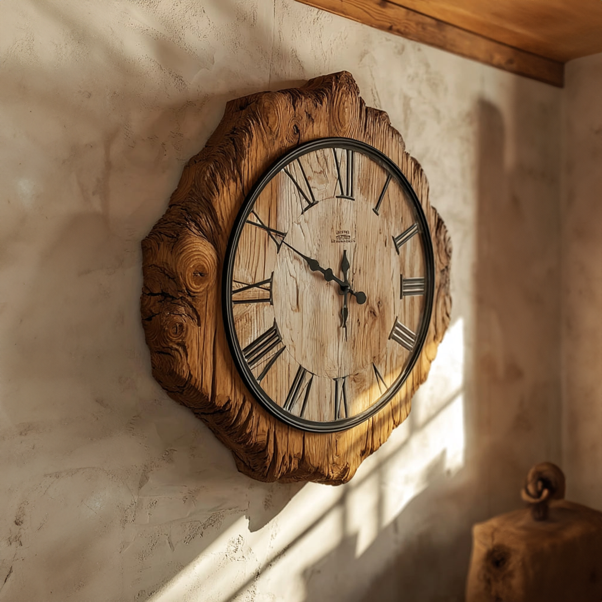 Rustic Live Edge Wood Wall Clock