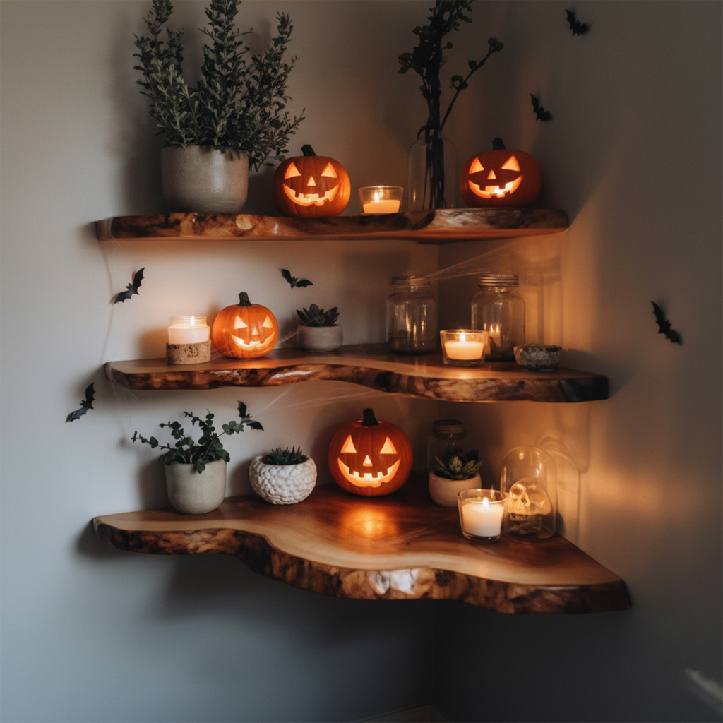 Rustic Live Edge Floating Shelf