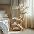 Rustic Sculptural Nightstand Bedside Table Modern Bedroom