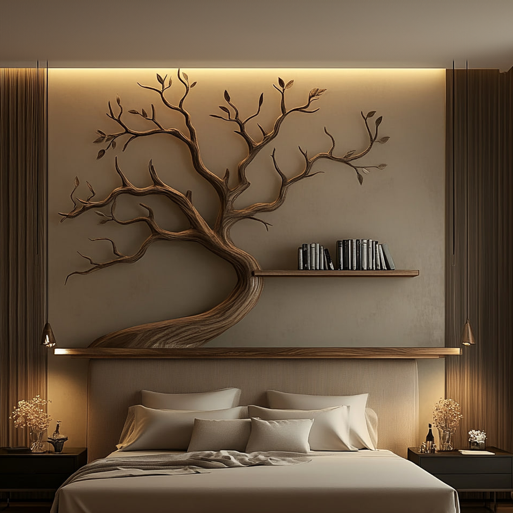 Mid Century Tree Branch Bookshelf Bedroom Wall Decor