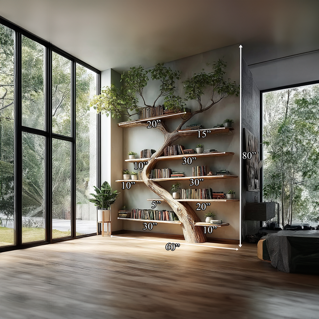 Rustic Tree Bookcase Living Room