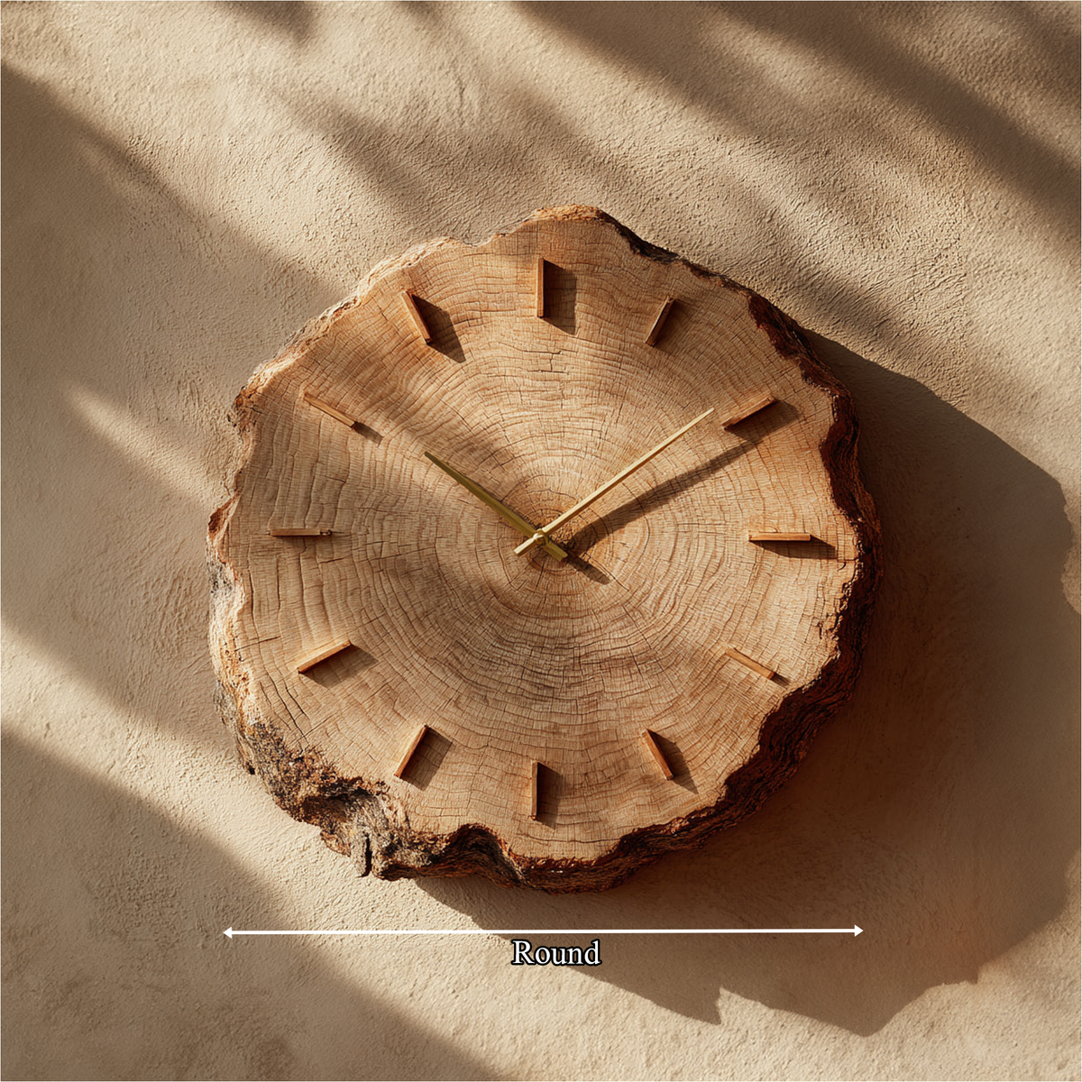 Rustic Round Wood Wall Clock
