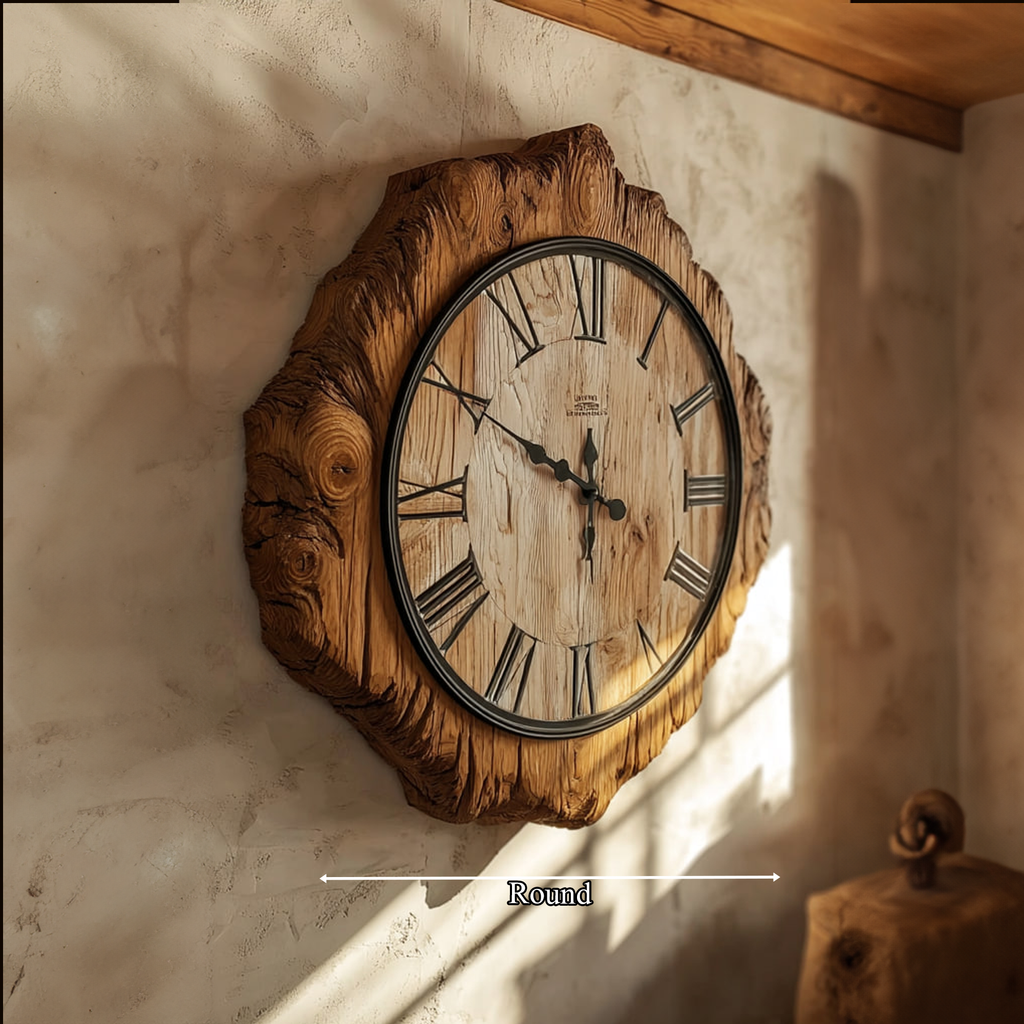 Rustic Live Edge Wood Wall Clock