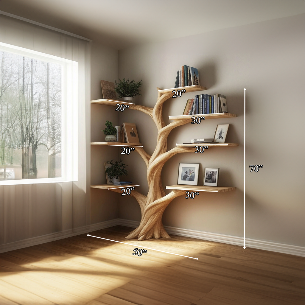 Rustic Organic Tree Corner Shelf