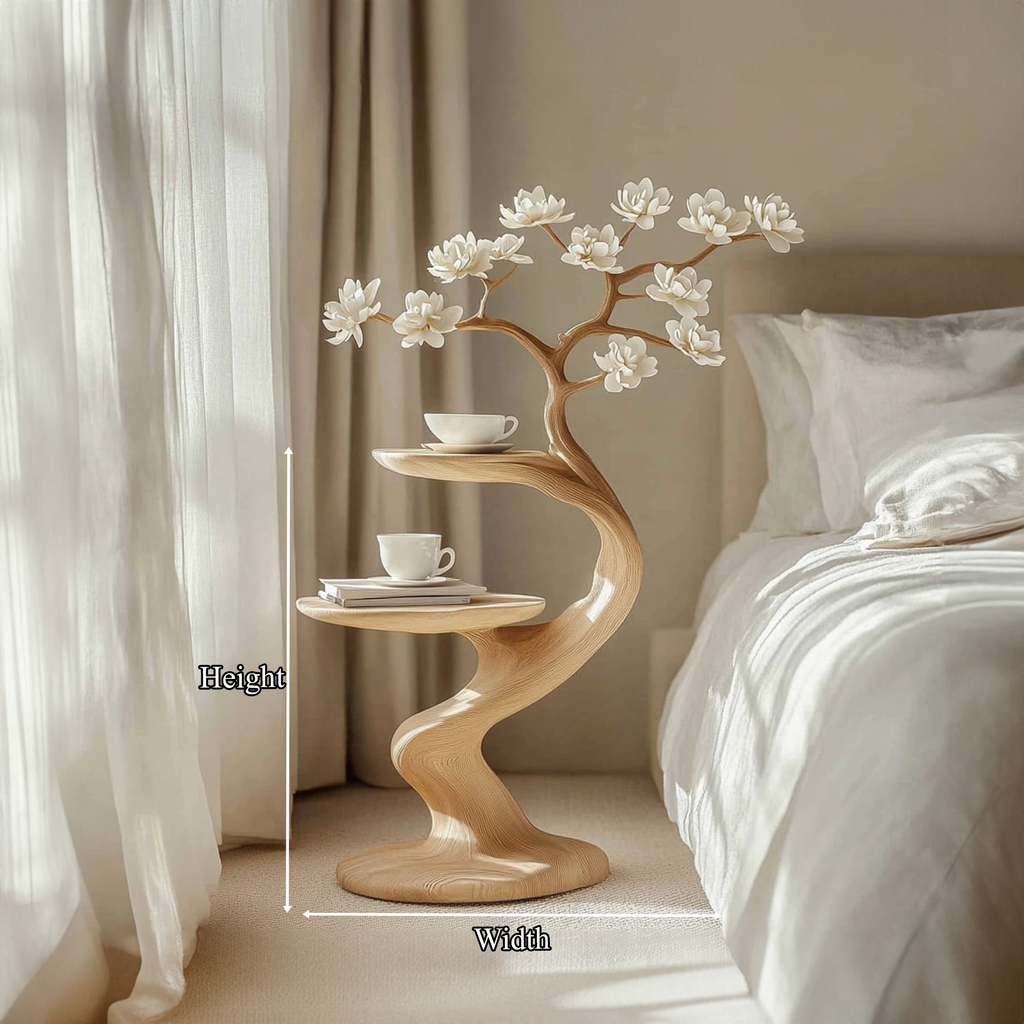 Rustic Tree Shape Side Table Bedroom Decor