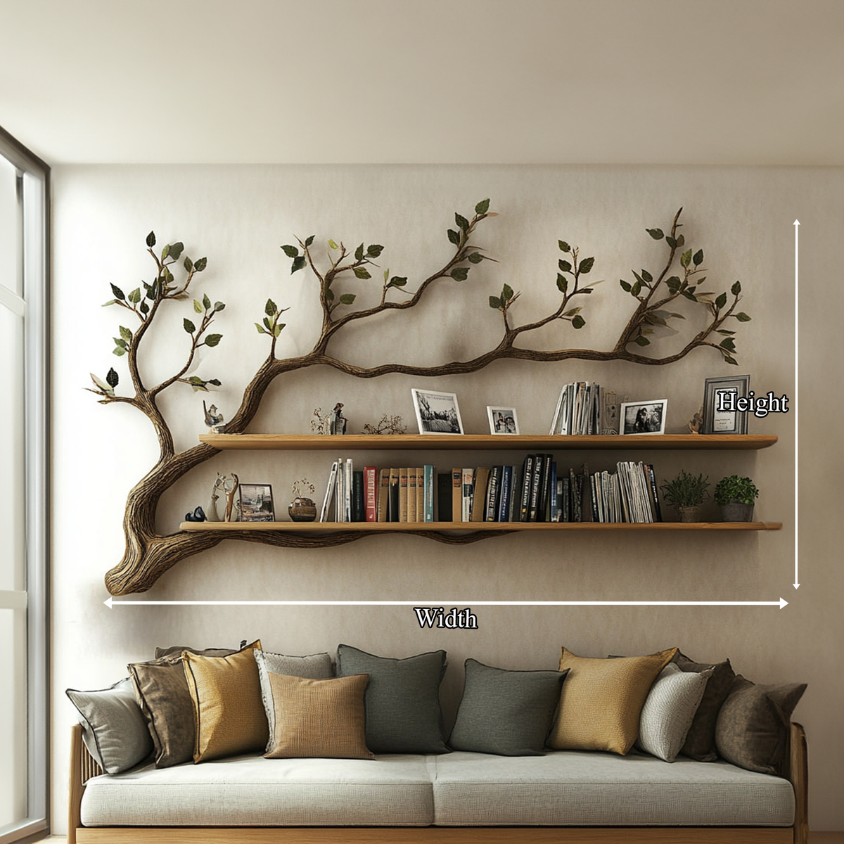 Rustic Tree Branch Wall Shelf
