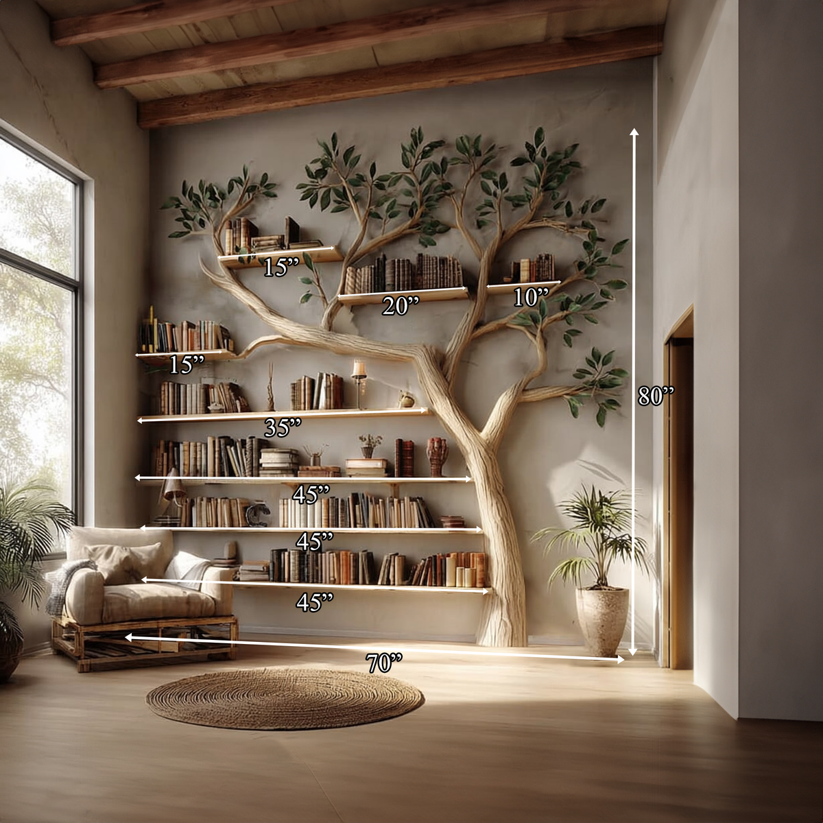 Rustic Tree Bookshelf
