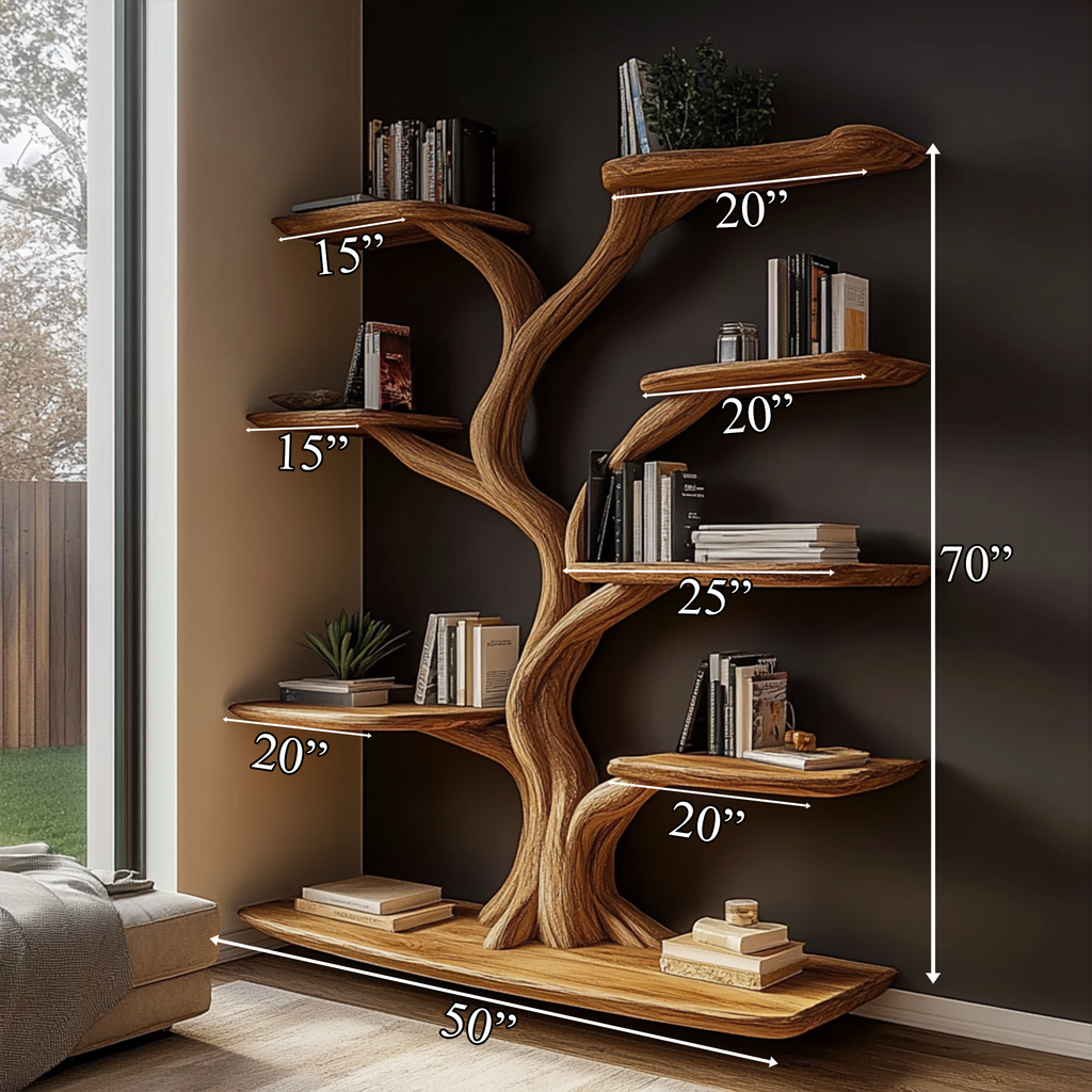 Rustic Christmas Tree Wall Shelf