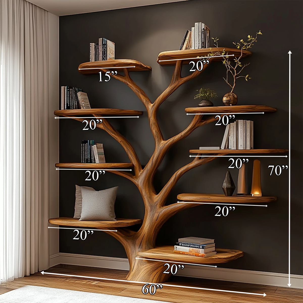 Rustic Christmas Tree Shelf