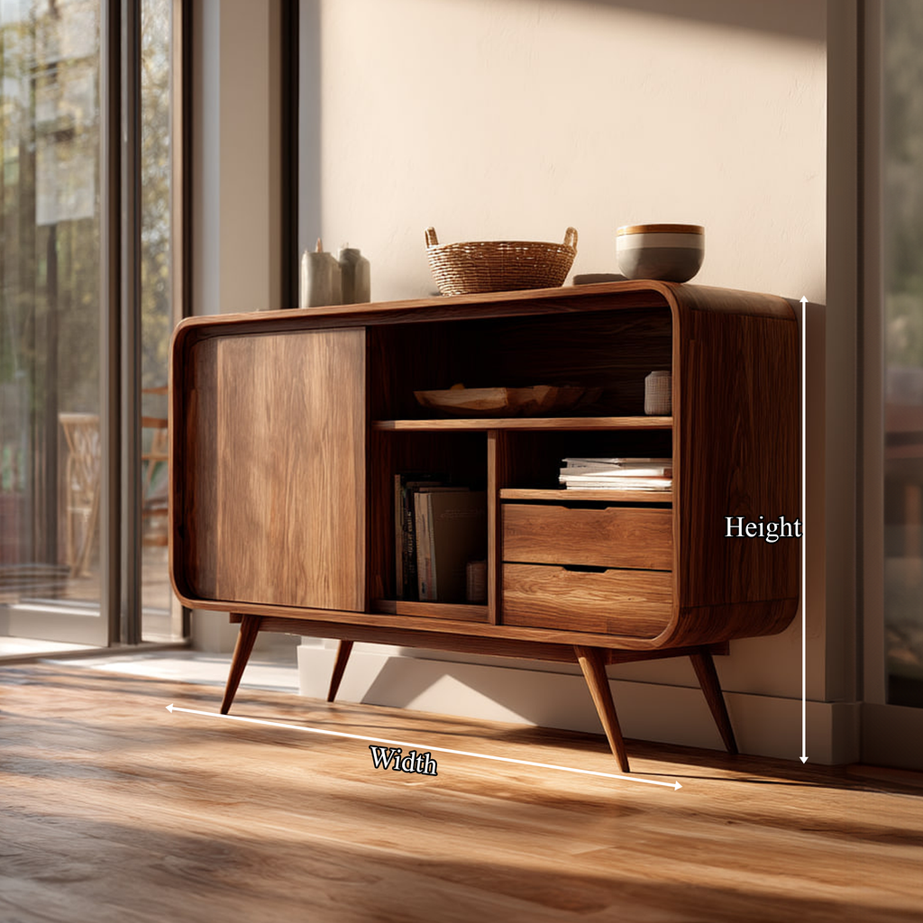 Mid Century Modern Wood Storage Sideboard
