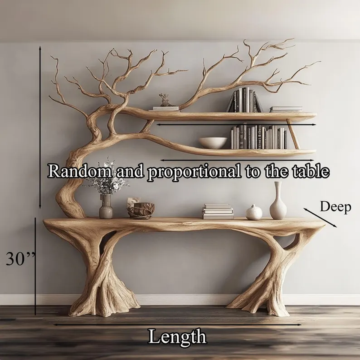 Mid-Century Wood Console Table