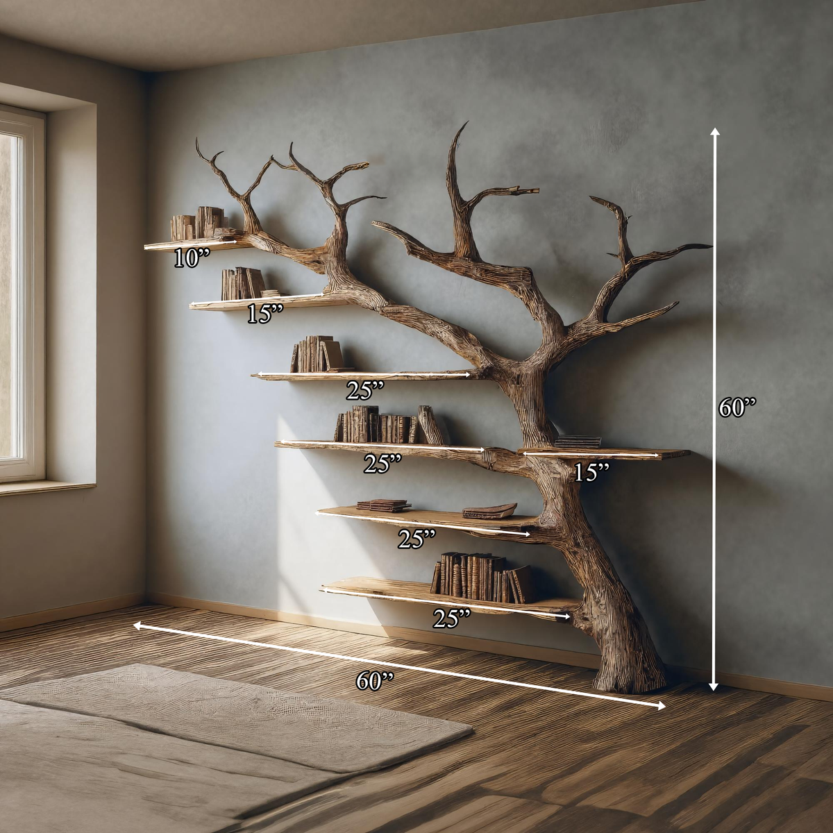Rustic Branch Bookshelf