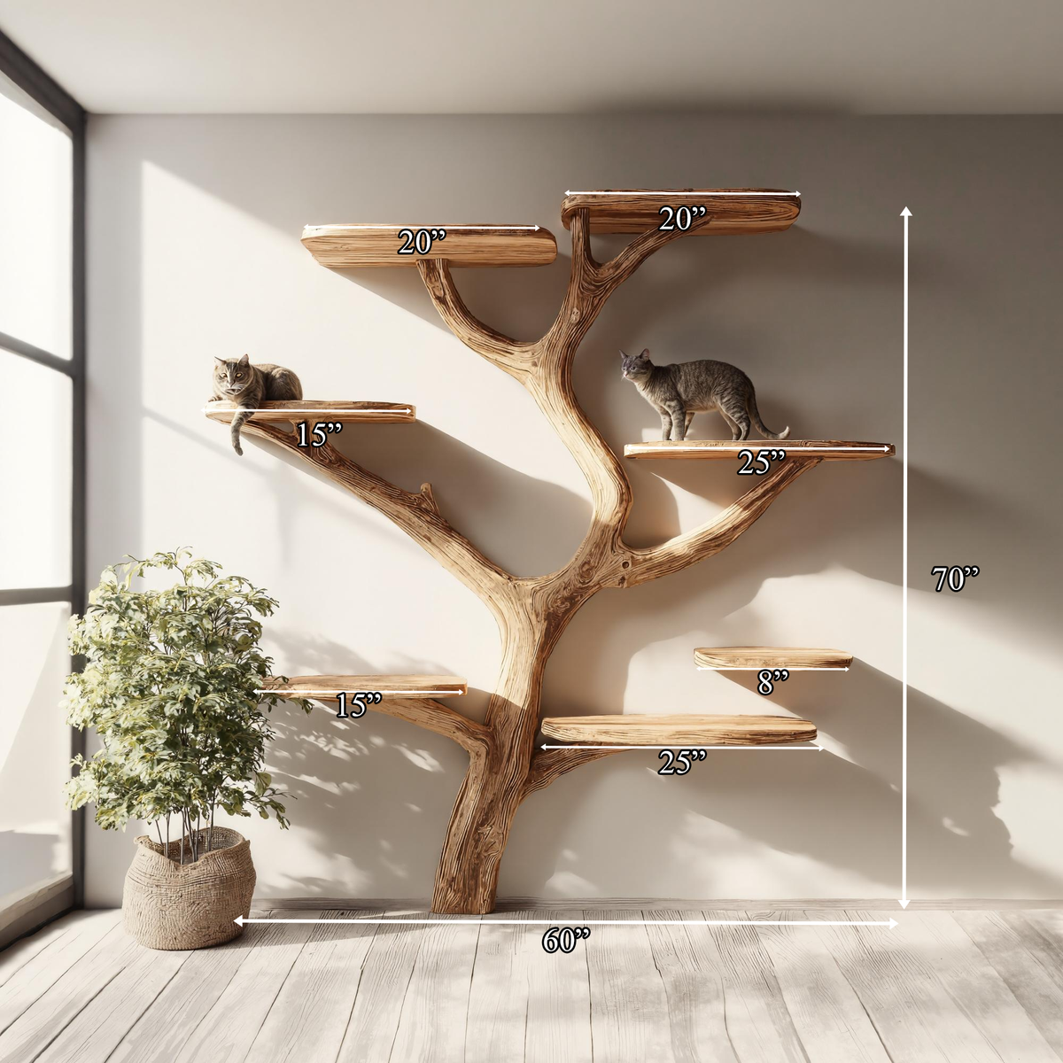 Rustic Cat Tree Perch Living Room Pet Friendly Decor
