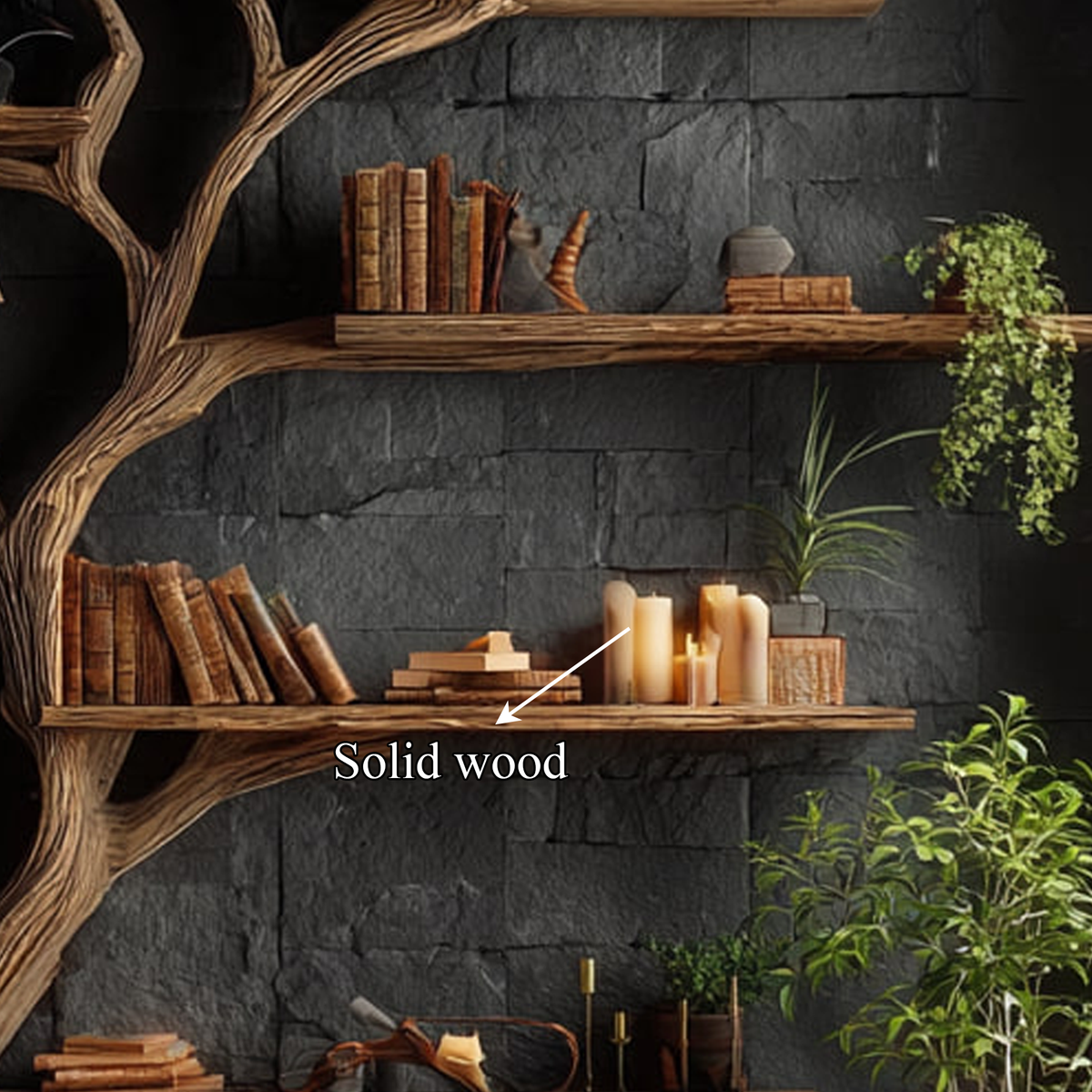 Rustic Tree Wall Shelf