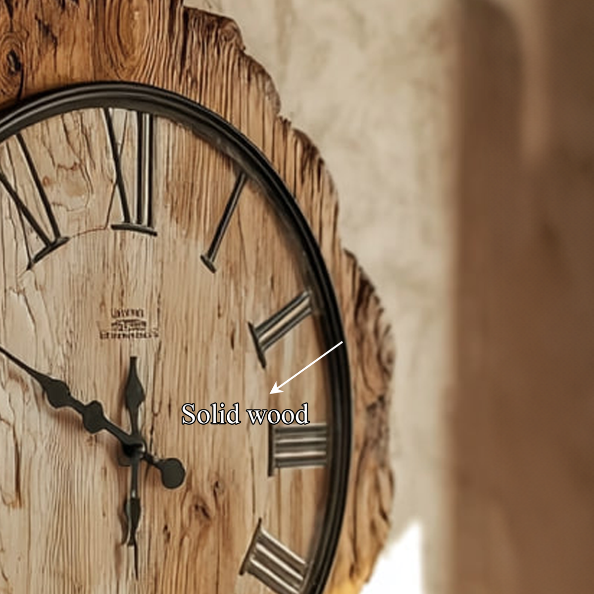 Rustic Live Edge Wood Wall Clock