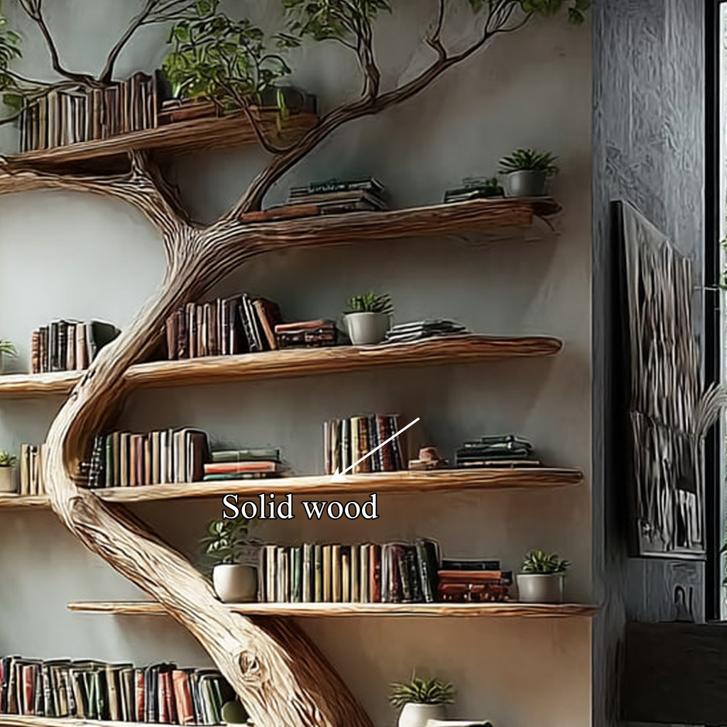 Rustic Tree Bookcase Living Room