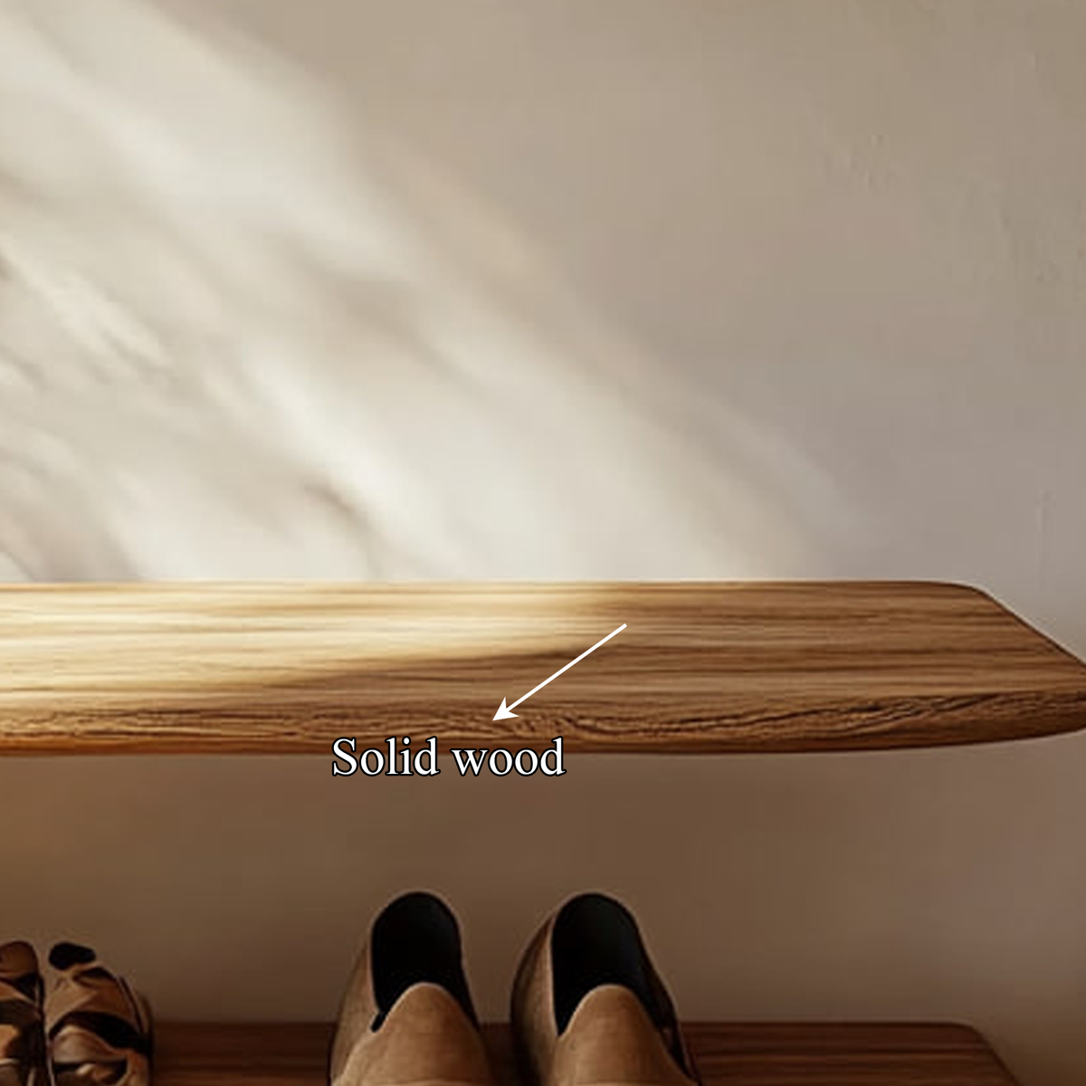 Mid Century Minimalist Wood Shoe Bench Entry Space