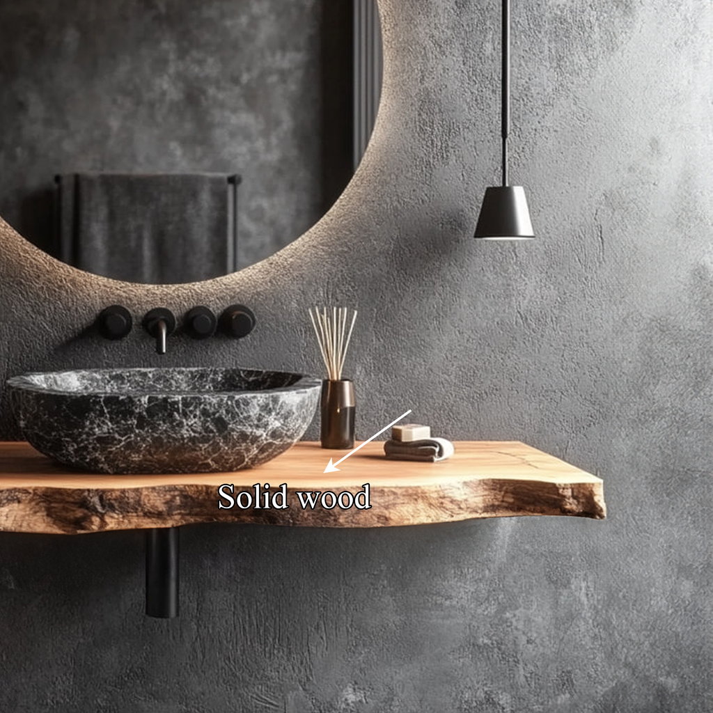 Rustic Floating Bathroom Vanity Washroom Entryway