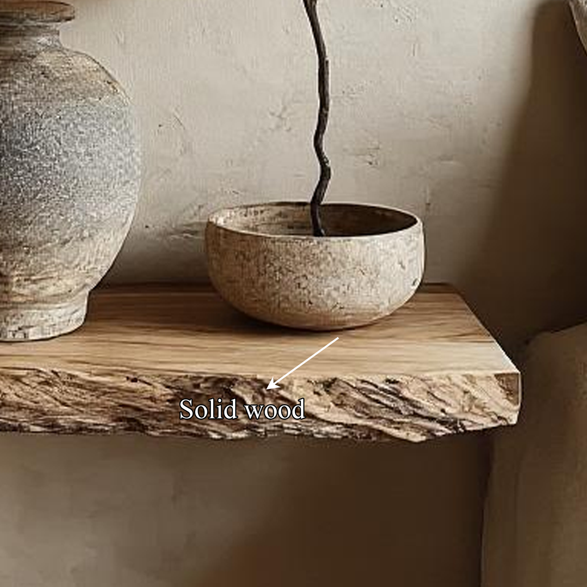 Rustic Nightstand Floating Shelf Bedroom