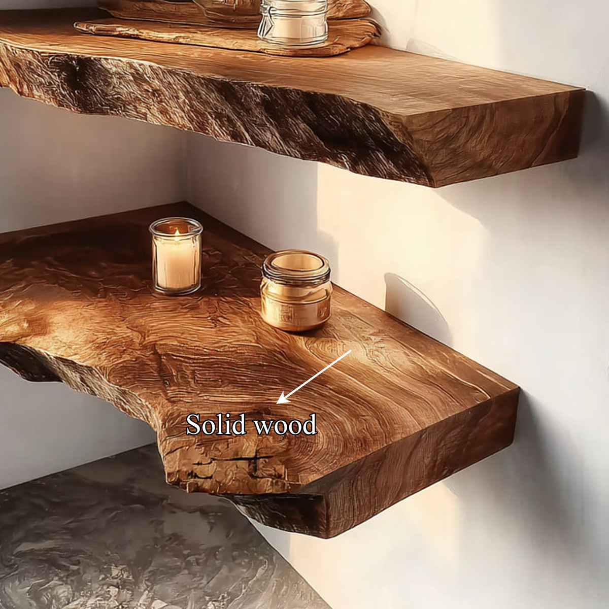 Rustic Floating Wall Shelf