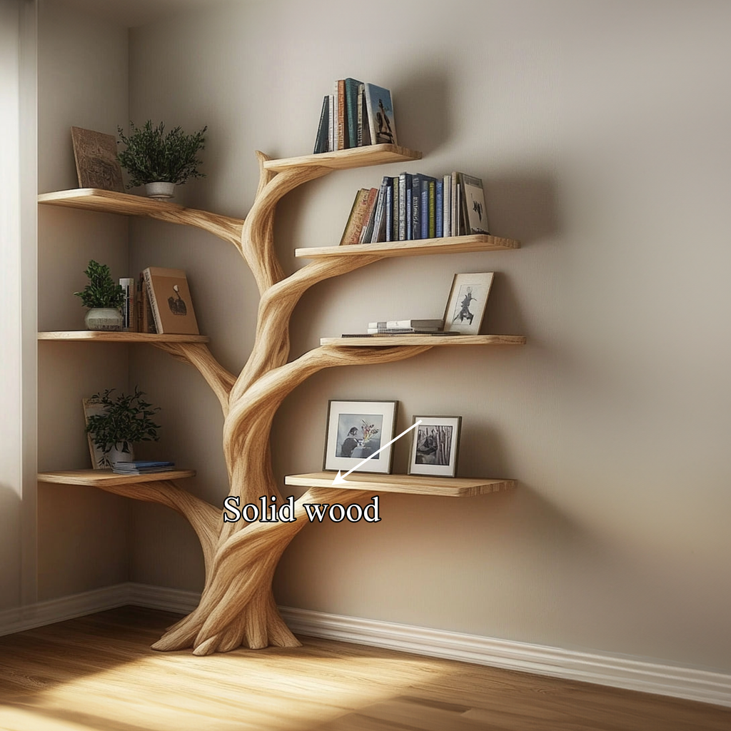 Rustic Organic Tree Corner Shelf