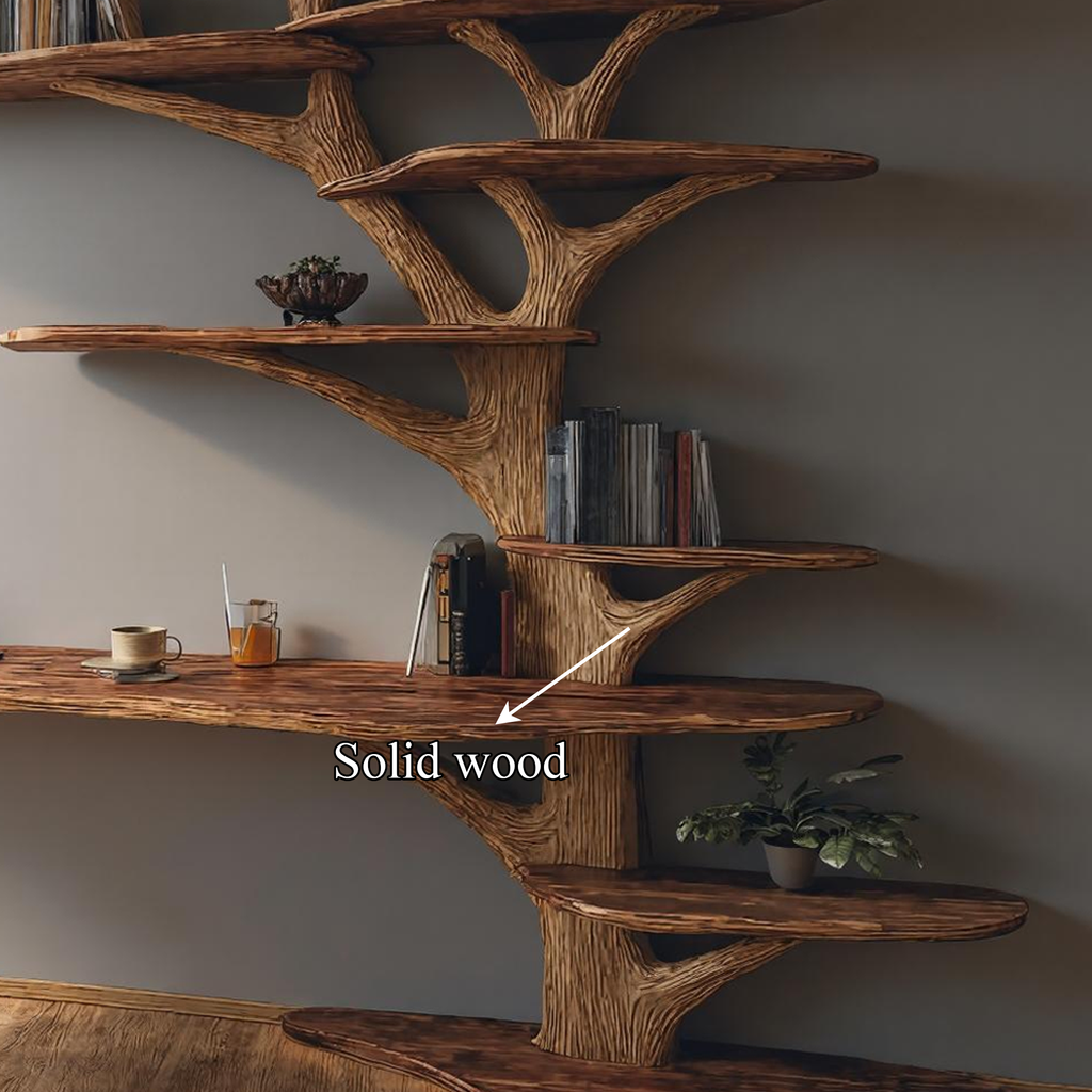 Rustic Tree Bookshelf Desk Home Office Or Study Room