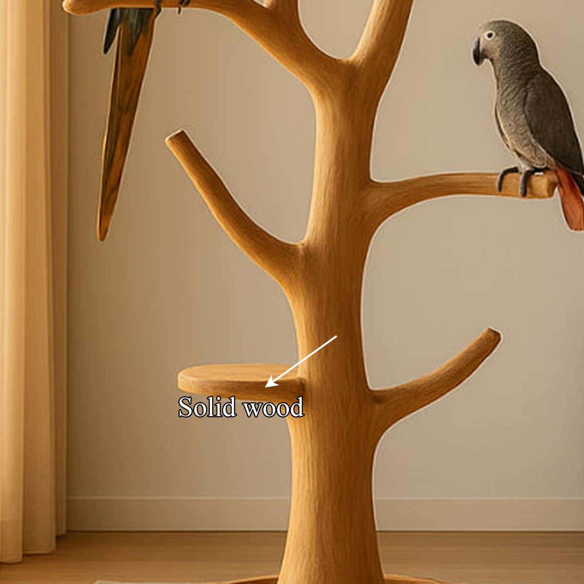 Rustic Bird Tree Stand Parrot Perch Modern Minimalist Design
