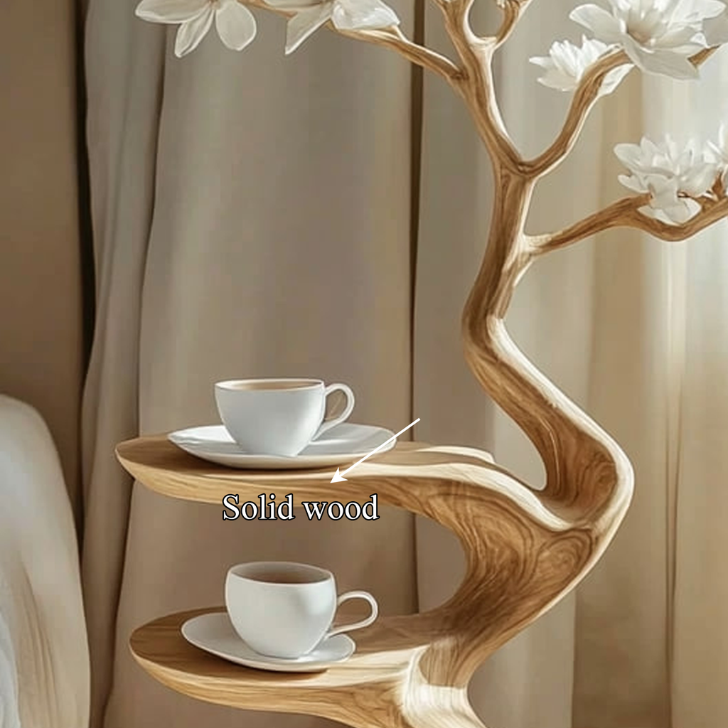 Rustic Sculptural Nightstand Bedside Table Modern Bedroom