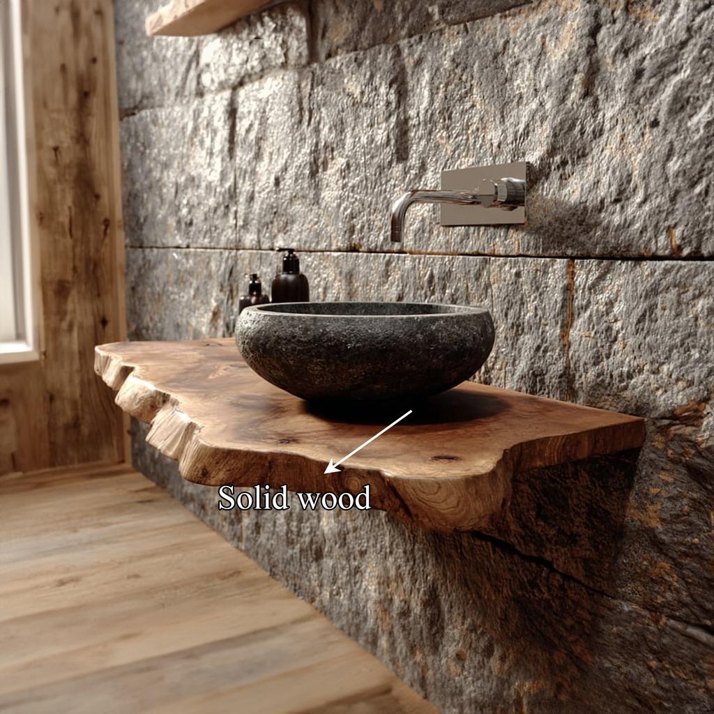 Rustic Live Edge Wood Floating Shelf