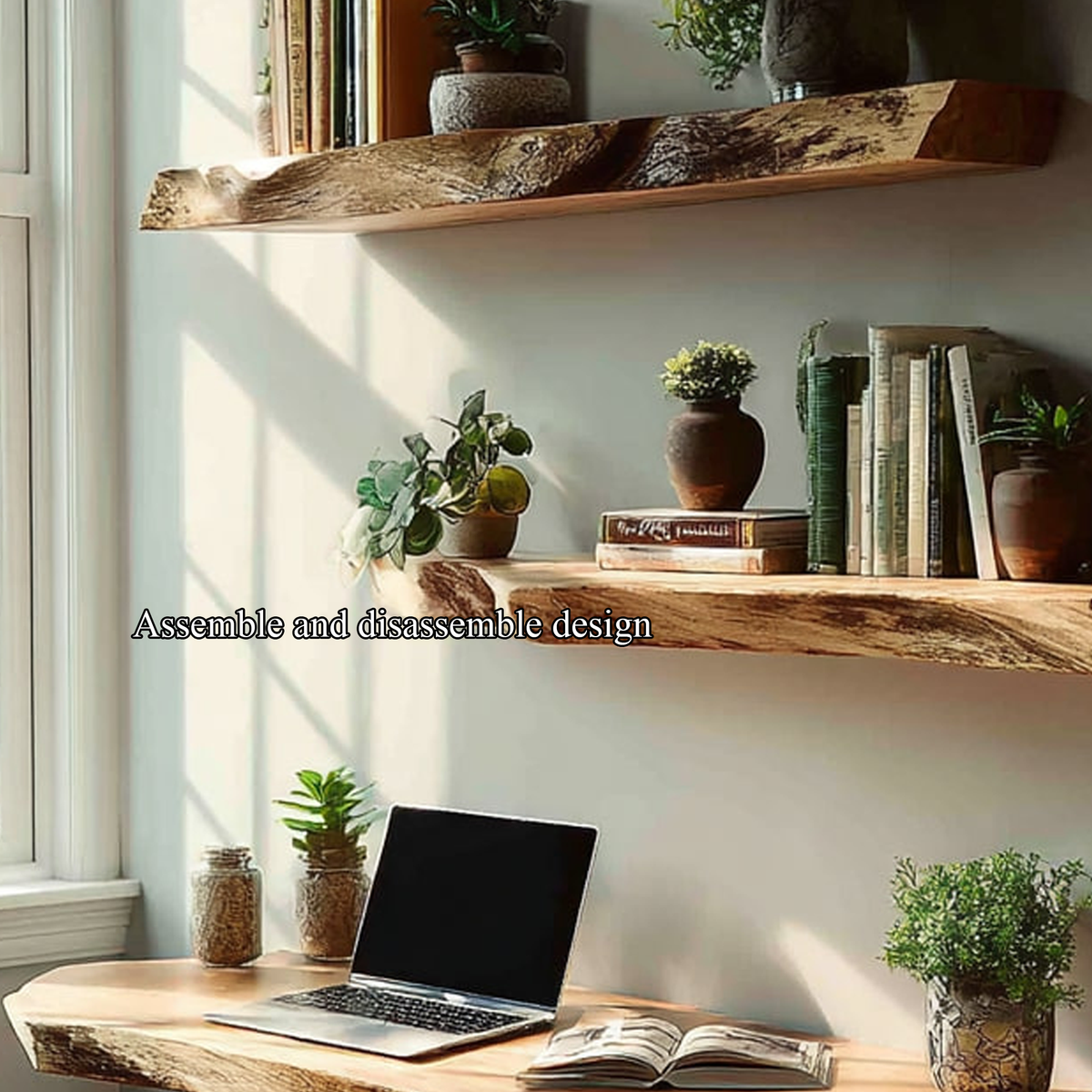 Rustic Floating Desk Study Room
