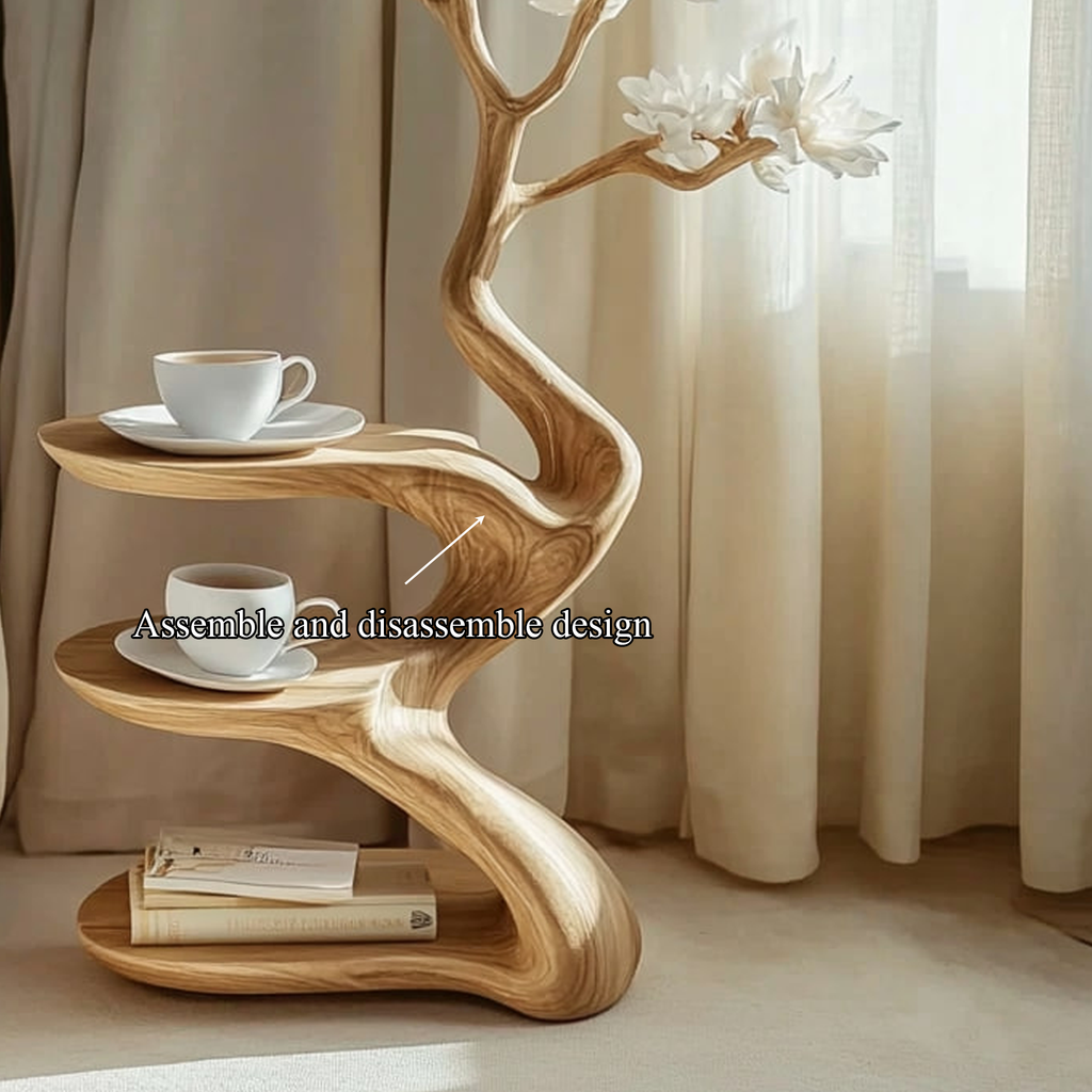 Rustic Sculptural Nightstand Bedside Table Modern Bedroom