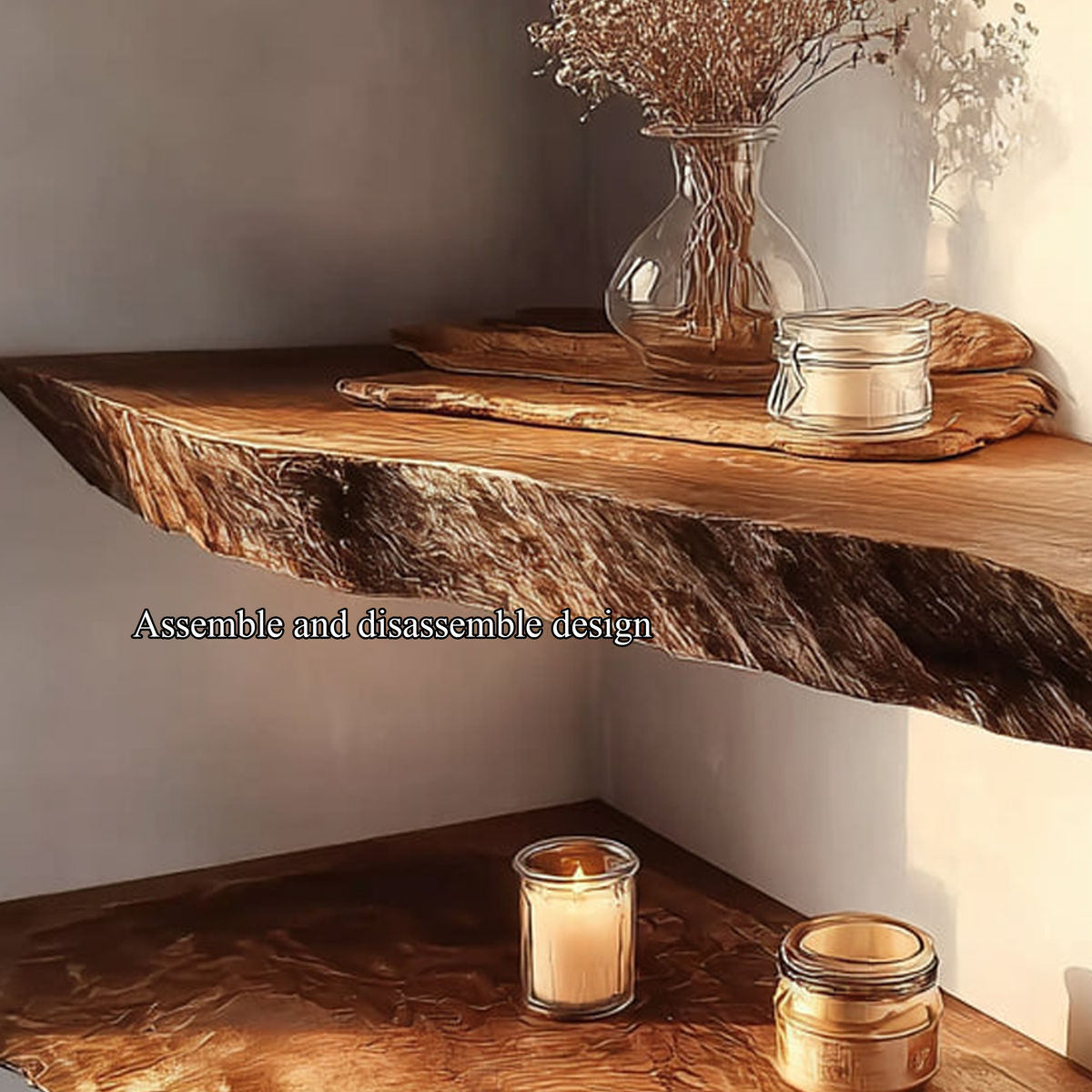 Rustic Floating Wall Shelf