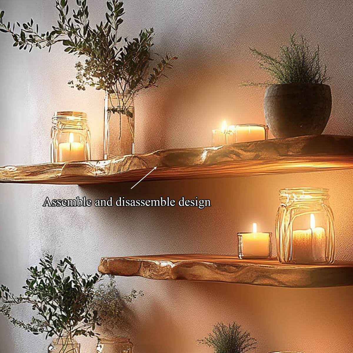 Rustic Floating Shelf Cozy Living Room Or Bedroom