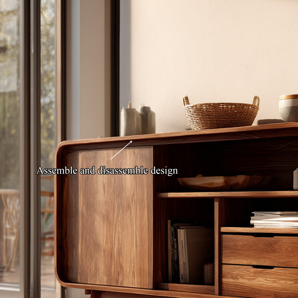 Mid Century Modern Wood Storage Sideboard
