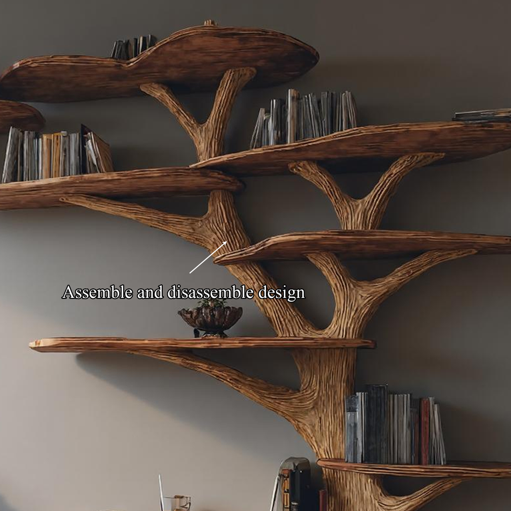 Rustic Tree Bookshelf Desk Home Office Or Study Room