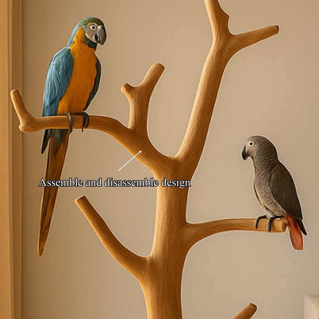 Rustic Bird Tree Stand Parrot Perch Modern Minimalist Design