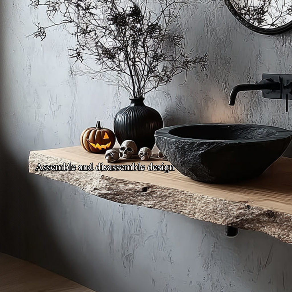 Rustic Floating Shelf Basin Vanity Bathroom