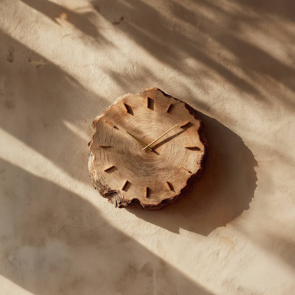 Rustic Round Wood Wall Clock
