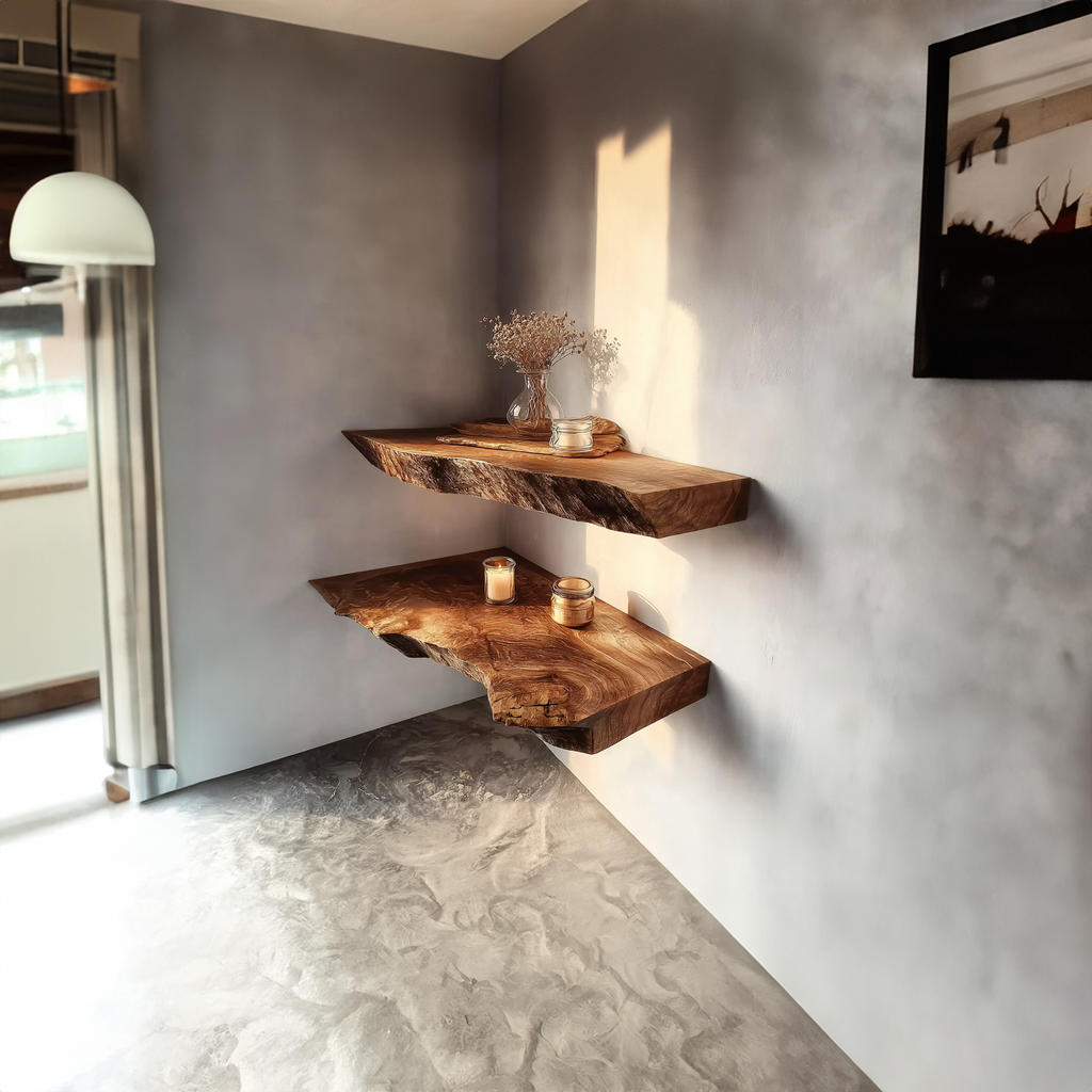 Rustic Floating Wall Shelf