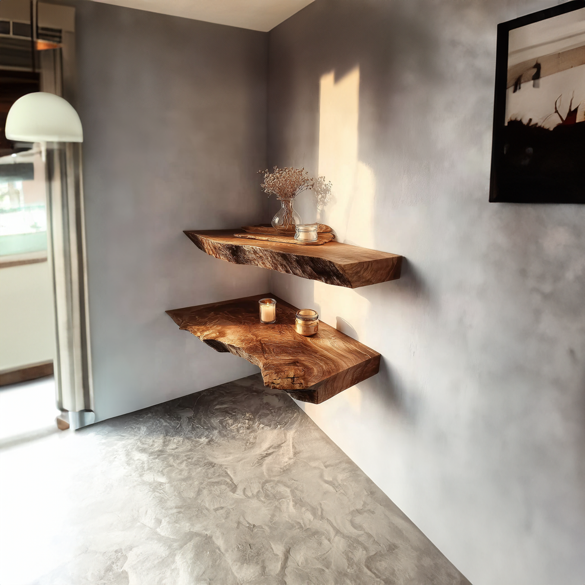 Rustic Floating Wall Shelf