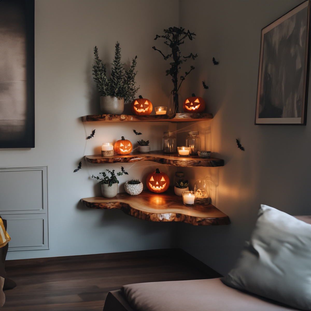 Rustic Live Edge Floating Shelf