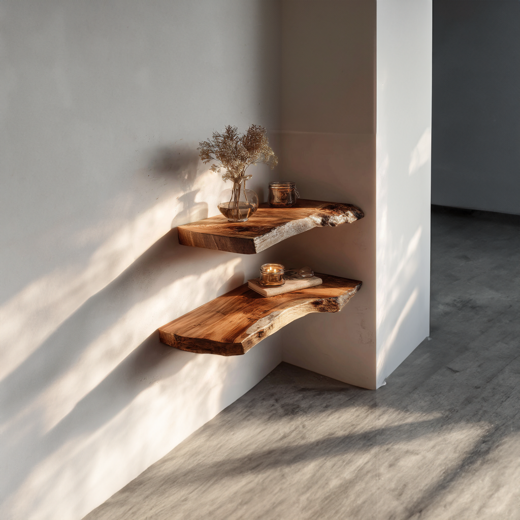 Rustic Solid Wood Floating Shelf
