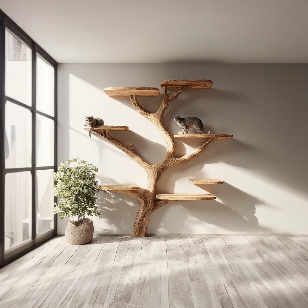 Rustic Cat Tree Perch Living Room Pet Friendly Decor