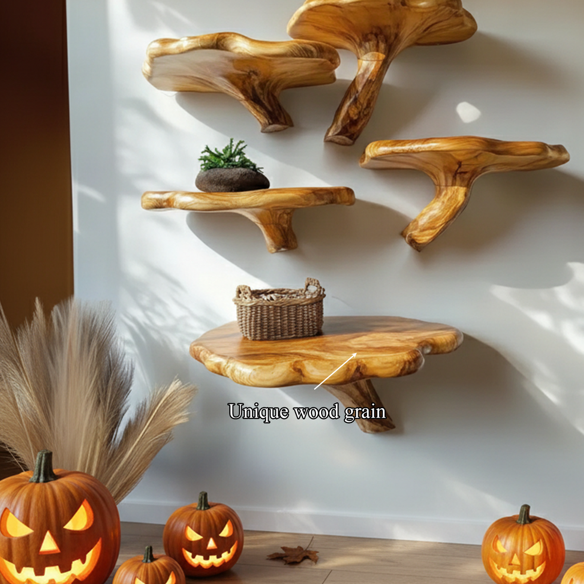 Mid-Century Modern Halloween Floating Shelf