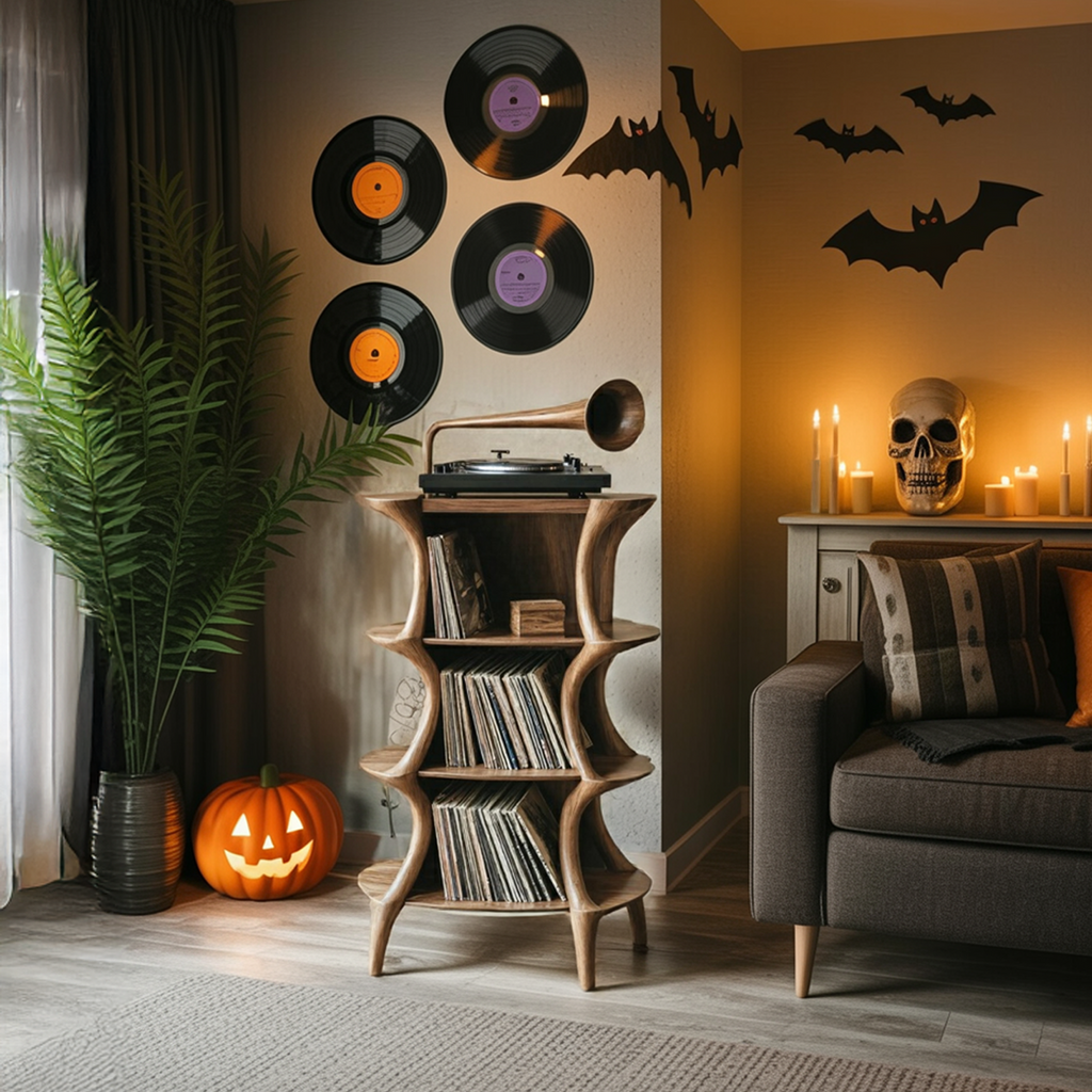 Handcrafted Live Edge Record Player Stand
