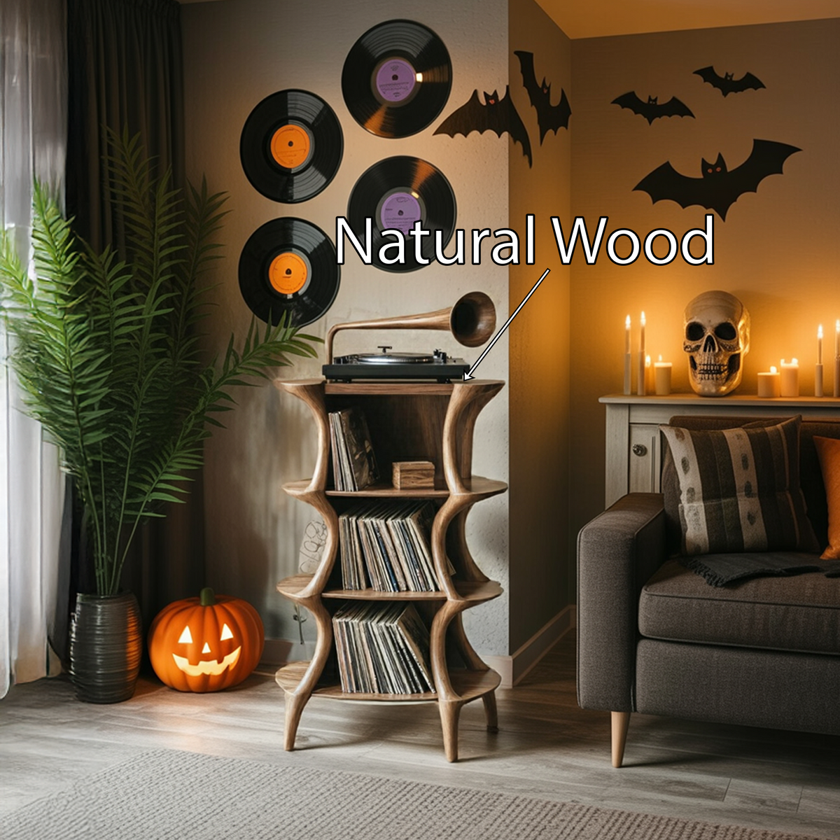 Handcrafted Live Edge Record Player Stand