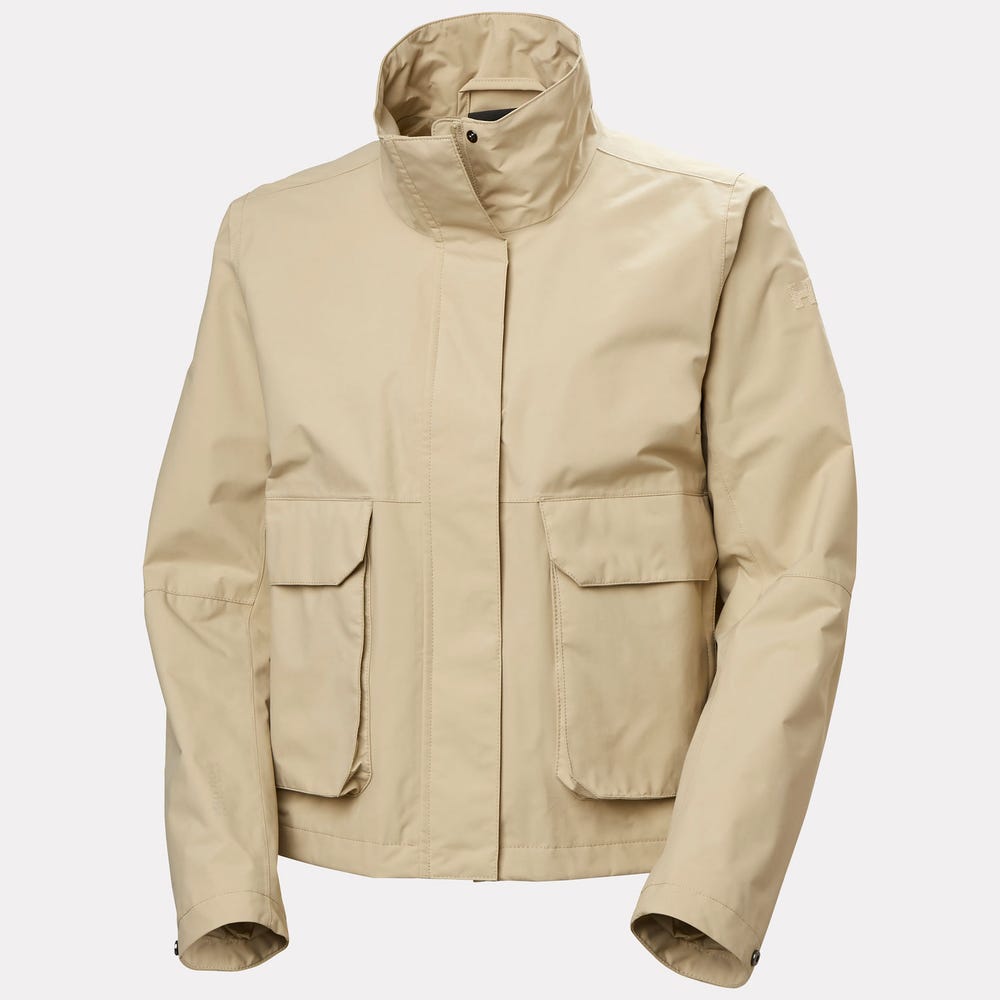 Women's Cropped Utility Rain Jacket - Cream