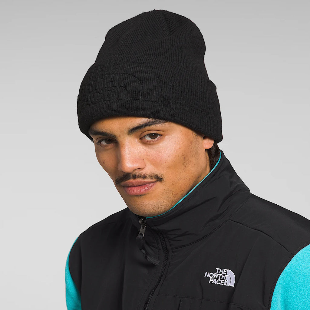 Embossed Knit Beanie - Black