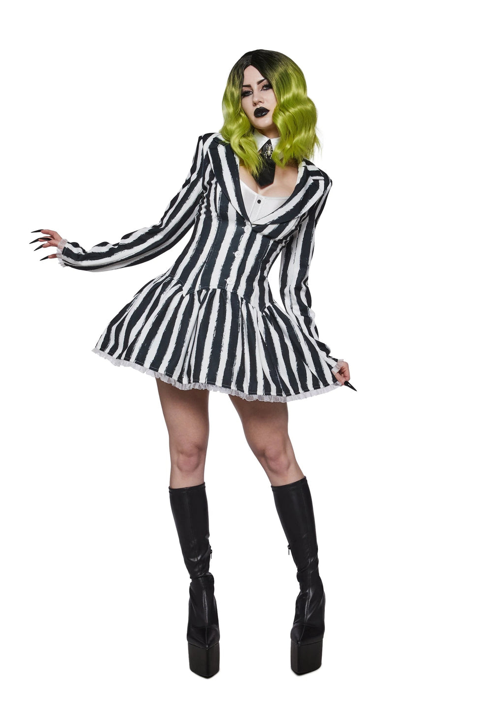 Black & White Striped Blazer Dress Costume