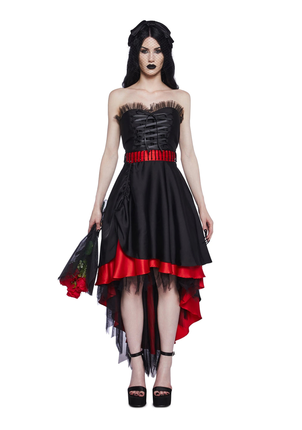 Gothic Bride Costume Set - Black